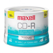 Maxell CD Recordable Media - CD-R - 48x - 700 MB - 50 Pack Spindle - 120mm - 1.33 Hour Maximum Recording Time - TAA Compliance 648250