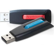 Verbatim 64GB Store ''n'' Go V3 USB 3.0 Flash Drive - 2pk - Red, Blue - 64 GB - USB 3.0 - Blue, Red - Lifetime Warranty - 2 Pack - TAA Compliance 70899