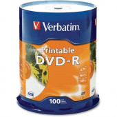 Verbatim DVD-R 4.7GB 16X White Inkjet Printable - 100pk Spindle - DVD-R 16X White Inkjet Printable - 4.70 GB - 100pk Spindle - TAA Compliance 95153