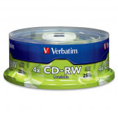 Verbatim CD-RW 80 Minute (700 MB) (2x-4x) Branded (Pk=25/Spindle) - TAA Compliance 95169