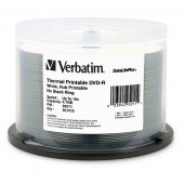 Verbatim DVD-R (4.7 GB) (16x) DataLifePlus, Thermal & Hub Printable, White (50 Ea/Pkg) - TAA Compliance 95211