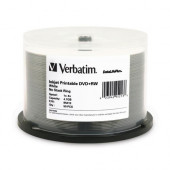 Verbatim DVD+RW 4.7GB 4X DataLifePlus White Inkjet Printable - 50pk Spindle - 4.7GB - 50 Pack - TAA Compliance 95213