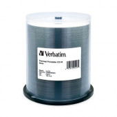 Verbatim CD-R 700MB 52X White Thermal Printable - 100pk Spindle - 700MB - 100 Pack - TAA Compliance 95253