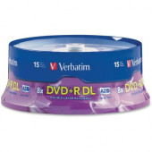 Verbatim DVD+R Dual Layer (8.5 GB) (8x) Branded (Pkg=15/Spindle) - TAA Compliance 95484