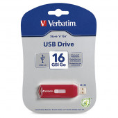 Verbatim 16GB Store 'n' Go USB Flash Drive - Red - TAA Compliance 96317
