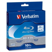 Verbatim BD-R DL 50GB 6X with Branded Surface - 10pk Spindle Box - 50GB - 10pk Spindle Box - TAA Compliance 97335
