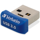 Verbatim 16GB Store &#39;&#39;n&#39;&#39; Stay Nano USB 3.0 Flash Drive - Blue - 16 GB - Blue - 1 Pack - TAA Compliance 98709