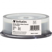 Verbatim Blu-ray Recordable Media - BD-R XL - 4x - 100 GB - 25 Pack Spindle - 120mm - Printable - Thermal Printable - TAA Compliance 98916