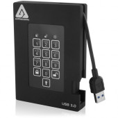 Apricorn Aegis Padlock A25-3PL256-500F 500 GB Portable Hard Drive - 2.5" External - Black - USB 3.0 - 5400rpm - 8 MB Buffer A25-3PL256-500F