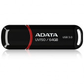 A-Data Technology  Adata 64GB UV150 USB 3.0 Flash Drive - 64 GB - USB 3.0 - Black AUV150-64G-RBK