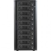 iStarUSA DAGE1040T7-PM 10-bay 3.5" SAS/SATA eSATA-Port Multiplier Hotswap Tower - 10 x HDD Supported - Serial ATA/600, 6Gb/s SAS Controller - RAID Supported 0, 1, 5, JBOD, 1, 5, JBOD - 10 x Total Bays - 10 x 3.5" Bay - Tower - RoHS Compliance DA