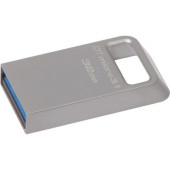Kingston 32GB DTMicro USB 3.1/3.0 Type-A Metal Ultra-compact Flash Drive - 32 GB - USB 3.1 - ECHA, PFOS, REACH, RoHS 2, WEEE Compliance DTMC3/32GB