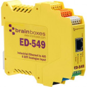 Brainboxes - Ethernet to 8 Analogue Inputs + RS485 Gateway - 1 x Network (RJ-45) - 1 x Serial Port - Fast Ethernet - Rail-mountable - RoHS, WEEE Compliance ED-549