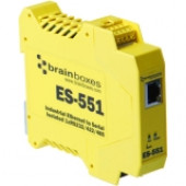 Brainboxes Isolated Industrial Ethernet to Serial 1xRS232/422/485 - DIN Rail Mountable - PC, Linux - 1 x Number of Serial Ports External - RoHS, WEEE Compliance ES-551