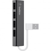 Belkin Ultra-Slim 4-port USB Hub - USB - External - 4 USB Port(s) - 4 USB 2.0 Port(s) - PC, Mac F4U042BT