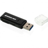 IOGEAR Compact USB 3.0 SDXC/MicroSDXC Card Reader/Writer - SD, SDHC, SDXC, MultiMediaCard (MMC), Micro Size MultiMediaCard (MMC), Reduced Size MultiMediaCard (MMC), miniSD, microSD, miniSDHC, microSDHC, microSDXC, ... - USB 3.0External - 1 Pack GFR305SD