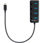 Startech.Com 4-Port USB C Hub - 4x USB-A Ports with Individual On/Off Switches - Portable USB-C to USB 3.0 Hub - Bus-Powered USB Type-C Hub - USB C hub with individual On/Off switches - Turn your laptop&#39;&#39;s USB-C port into 4 USB Type-A port