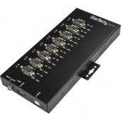 Startech.Com USB to RS232/RS485/RS422 8 Port Serial Hub Adapter - Industrial Metal USB 2.0 to DB9 Serial Converter - Din Rail Mountable - Industrial 8 port serial hub 15kV Level 4 ESD - IP30 rating Metal USB to serial adapter converter w/ each DB9 port se