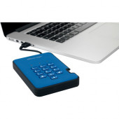 iStorage diskAshur2 1 TB Solid State Drive - External - Ocean Blue - TAA Compliant - Thin Client Device Supported - USB 3.1 - 256-bit Encryption Standard - 3 Year Warranty IS-DA2-256-1000-BE