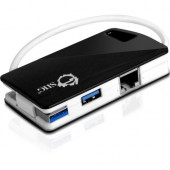 SIIG SuperSpeed USB 3.0 LAN Hub - Type-C Ready - USB - External - 3 USB Port(s) - 1 Network (RJ-45) Port(s) - 3 USB 3.0 Port(s) - PC, Mac JU-H30112-S1