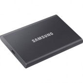 Samsung T7 MU-PC2T0T/AM 2 TB Portable Solid State Drive - External - PCI Express NVMe - Titan Gray - Gaming Console, Desktop PC, Smartphone, Tablet Device Supported - USB 3.2 (Gen 2) Type C - 1050 MB/s Maximum Read Transfer Rate - 256-bit Encryption Stand