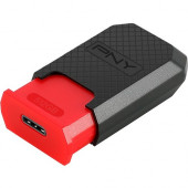 PNY 512GB Elite USB 3.1 Gen 1 Type-C Flash Drive - 512 GB - USB 3.1 Type C - 130 MB/s Read Speed - Red, Black - 1 Year Warranty P-FD512ELTC-GE
