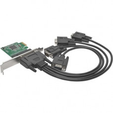 Tripp Lite 4-Port DB9 RS232 PCI Express Serial Card PCIe w/Breakout Cable - PCI Express x1 - 4 x DB-9 Male RS-232 Serial Via Cable - Plug-in Card - TAA Compliance PCE-D9-04-CBL