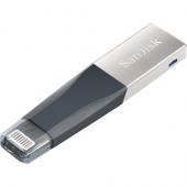 Sandisk 64GB iXpand Mini USB 3.0 Flash Drive - 128 GB - Lightning, USB 3.0 - Black, Metallic Gray SDIX40N-064G-GN6NN