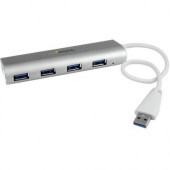 Startech.Com 4 Port Portable USB 3.0 Hub with Built-in Cable - Aluminum and Compact USB Hub - USB - External - 4 USB Port(s) - 4 USB 3.0 Port(s) ST43004UA