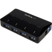 Startech.Com 4-Port USB 3.0 Hub plus Dedicated Charging Port - 1 x 2.4A Port - Desktop USB Hub and Fast-Charging Station - USB - External - 5 USB Port(s) - 4 USB 3.0 Port(s) - PC ST53004U1C
