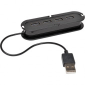 Tripp Lite 4-Port USB 2.0 Mobile Hi-Speed Ultra-Mini Hub w/ Power Adapter - USB - External - 4 USB Port(s) - RoHS, TAA Compliance U222-004-R