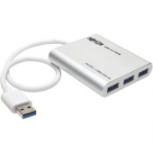Tripp Lite 4-Port Portable USB 3.0 SuperSpeed Mini Hub Aluminum - USB - External - 4 USB Port(s) - 4 USB 3.0 Port(s) U360-004-AL
