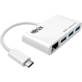 Tripp Lite 3-Port USB-C to USB-A Hub Portable w/ Gigabit Ethernet Port RJ45 - USB Type C - External - 3 USB Port(s) - 1 Network (RJ-45) Port(s) - 3 USB 3.1 Port(s) U460-003-3AG