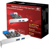 Vantec 4-Port SuperSpeed USB 3.0 PCIe Host Card w/ Internal 20-Pin Connector - PCI Express - Plug-in Card - 4 USB Port(s) - 1 SATA Port(s) - 5 eSATA/USB Combo Port(s) - 4 USB 3.0 Port(s) UGT-PC345