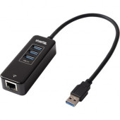 Plugable Built-in 10/100/1000 GIG-E LAN Network Adapter, USB 2.0 backwards compatibility - USB - External - 3 USB Port(s) - 1 Network (RJ-45) Port(s) - 3 USB 3.0 Port(s) - Linux, Mac, PC USB3-HUB3ME