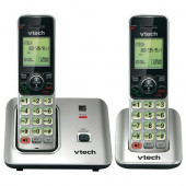 VTech CS6619-2 DECT 6.0 Expandable Cordless Phone with Caller ID/Call Waiting, Silver with 2 Handsets - Cordless - Corded - 1 x Phone Line - 2 x Handset - Speakerphone - Hearing Aid Compatible - Backlight - Energy Star, RoHS Compliance CS6619-2
