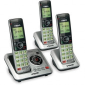 VTech CS6629-3 DECT 6.0 Expandable Cordless Phone with Answering System and Caller ID/Call Waiting, Silver with 3 Handsets - Cordless - Corded - 1 x Phone Line - 3 x Handset - Speakerphone - Answering Machine - Hearing Aid Compatible - Backlight - ENERGY 