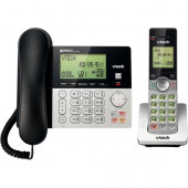 VTech CS6949 DECT 6.0 Standard Phone - Black, Silver - Cordless - Corded - 1 x Phone Line - Speakerphone - Answering Machine - Hearing Aid Compatible CS6949