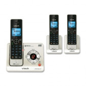 VTech LS6425-3 DECT 6.0 Expandable Cordless Phone with Answering System and Caller ID/Call Waiting, Silver with 2 Handsets - Cordless - Corded - 1 x Phone Line - 3 x Handset - Speakerphone - Answering Machine - Backlight - ENERGY STAR Compliance LS6425-3