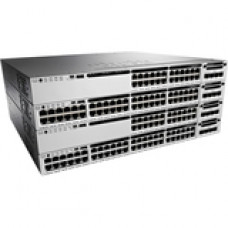 Cisco Catalyst Ethernet Switch - 48 Ports - Manageable - 10/100/1000Base-T - Twisted Pair - Gigabit Ethernet - 2 Layer Supported - Power Supply - Redundant Power Supply - 1U High - Rack-mountable - 90 Day WS-C3850-48P-E