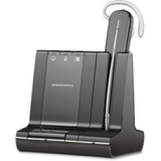 Plantronics Savi W740 Earset - Mono - Black, Silver - Wireless - DECT - 393.7 ft - Over-the-head, Behind-the-neck, Over-the-ear - Monaural - Outer-ear - Noise Cancelling Microphone 83542-01